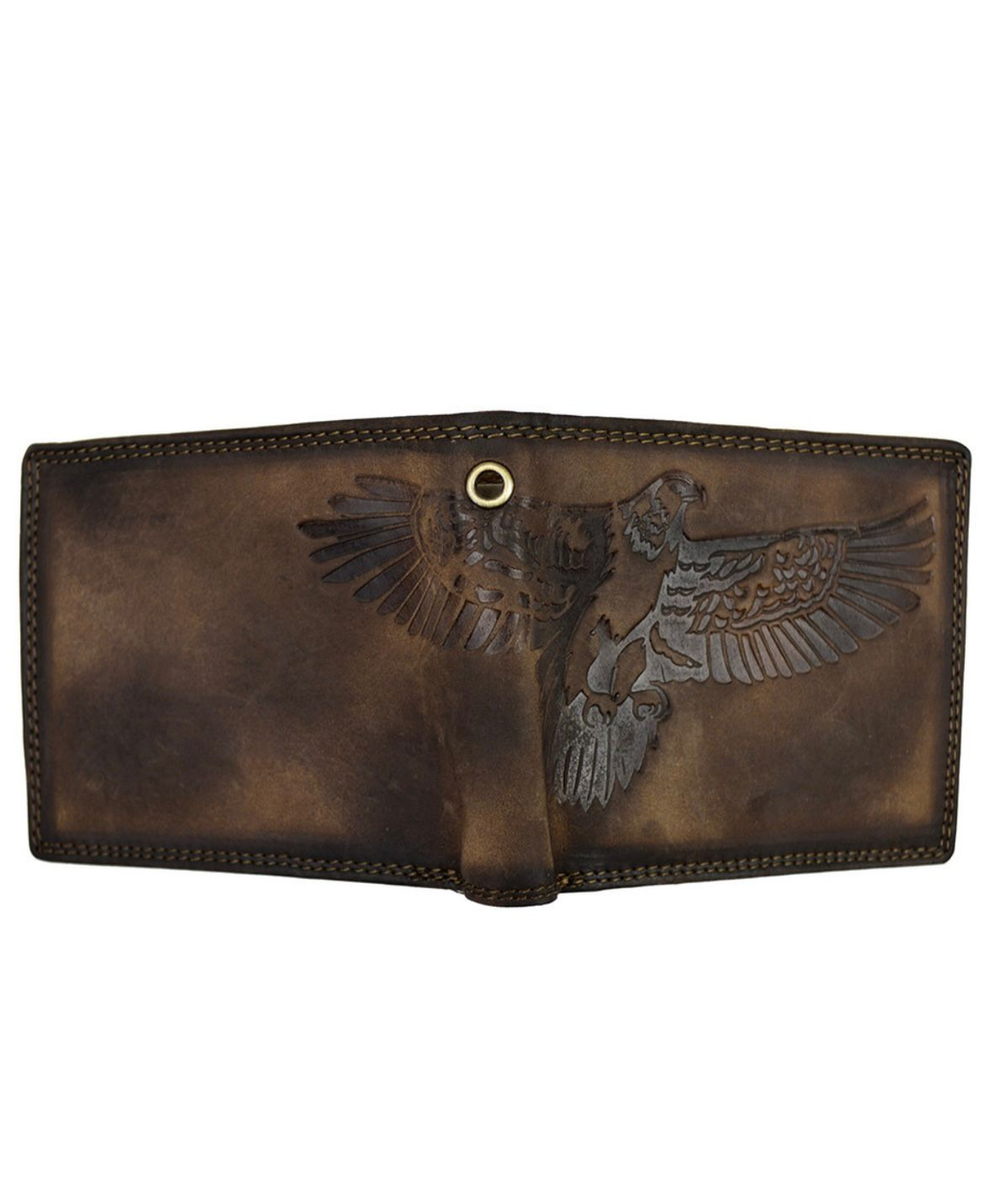 Handgefertigtes Lederportemonnaie mit Adler